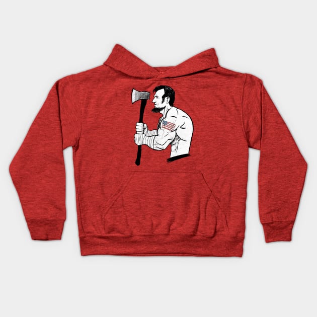 Savage Abe Kids Hoodie by deezify